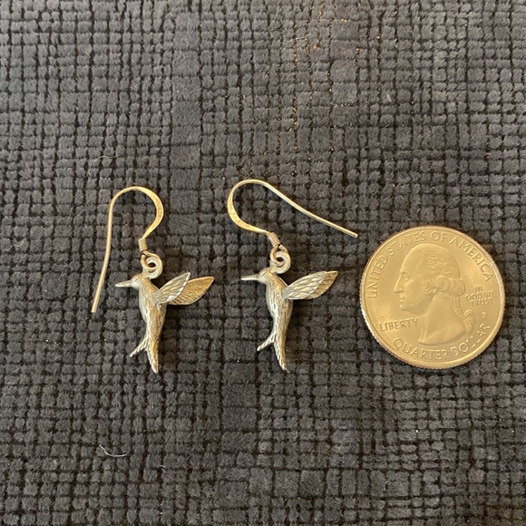 Vintage Sterling Silver Hummingbird Earrings - Picture 5 of 5